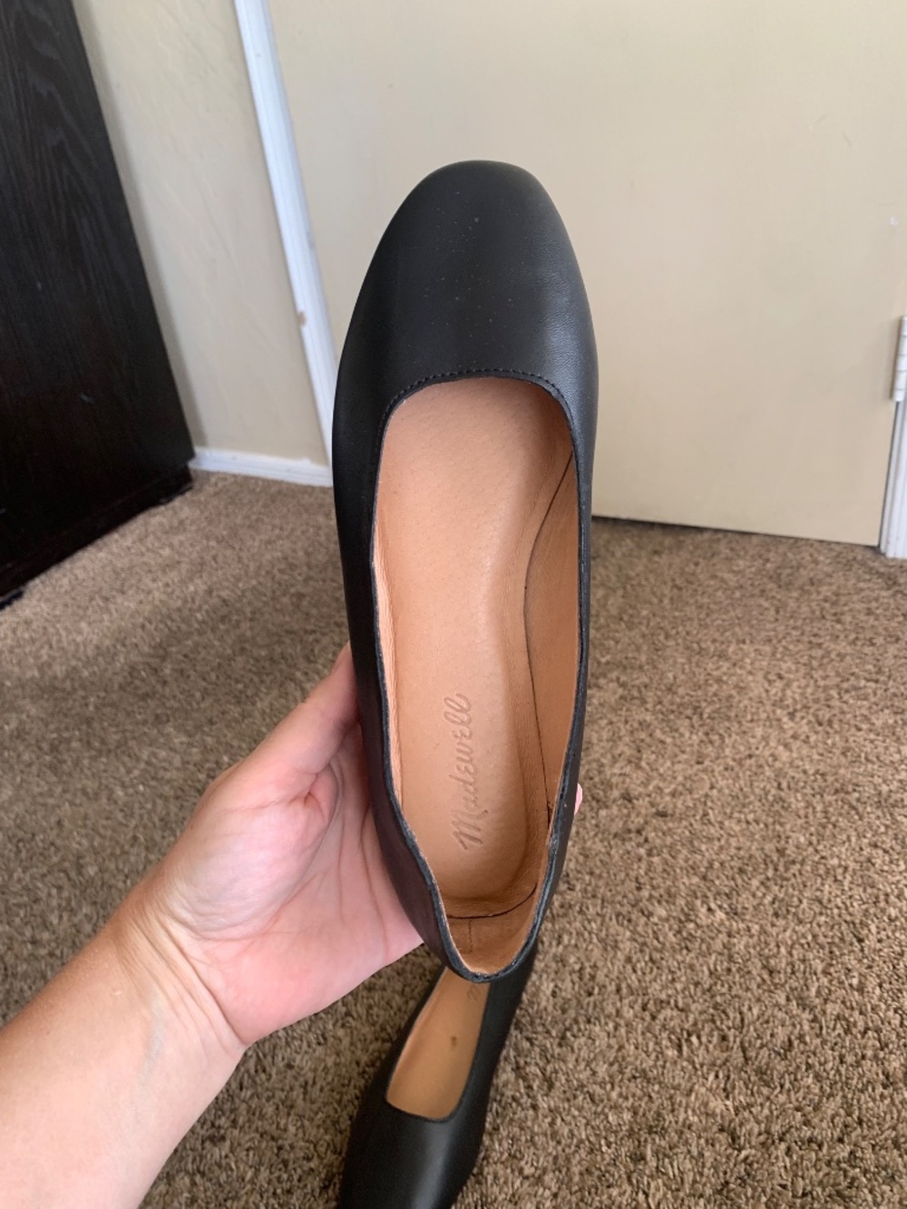 Madewell Black Cory Ballet Flats 7.5 Leather Classic Casual Career Shoes - Picture 3 of 12